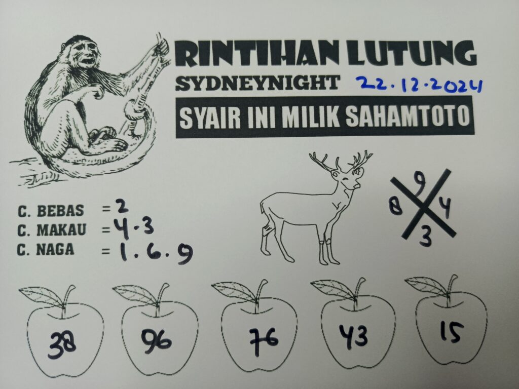 Syair Rintihan Lutung Sydney Night Hari Ini Minggu 22 Desember 2024