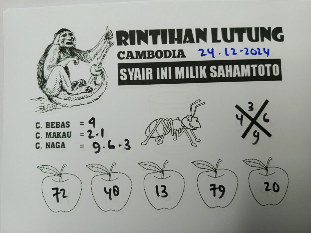 Syair Rintihan Lutung Cambodia Hari Ini Selasa 24 Desember 2024