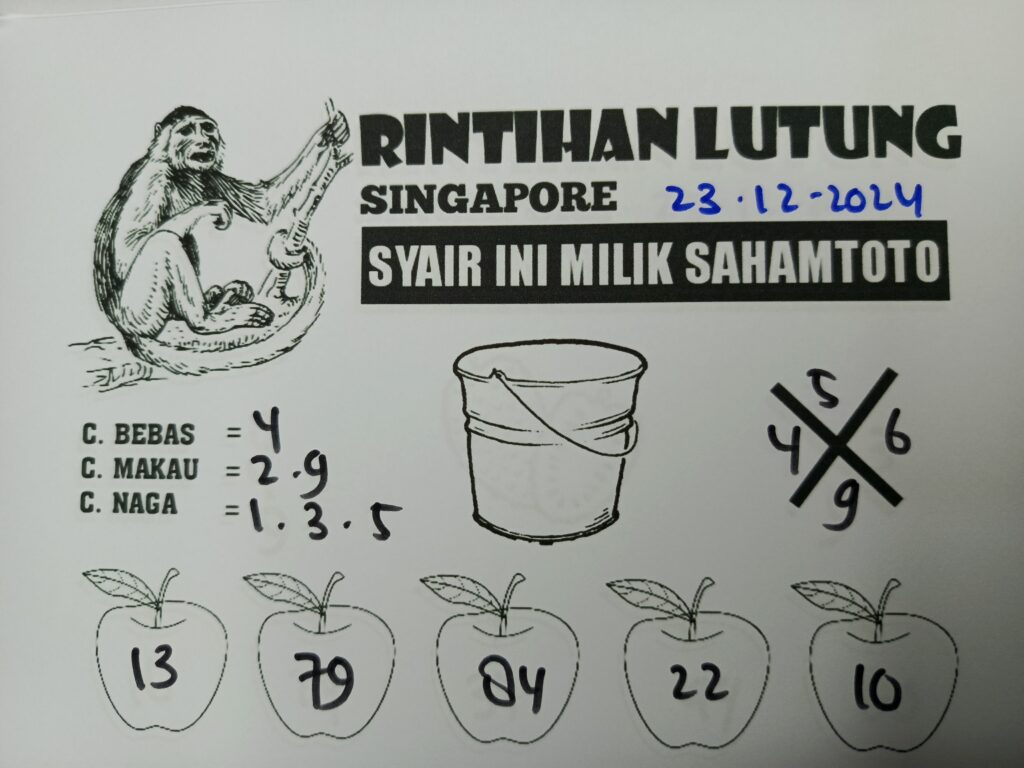 Syair Rintihan Lutung Singapore Pools  Hari Ini Senin 23 Desember 2024