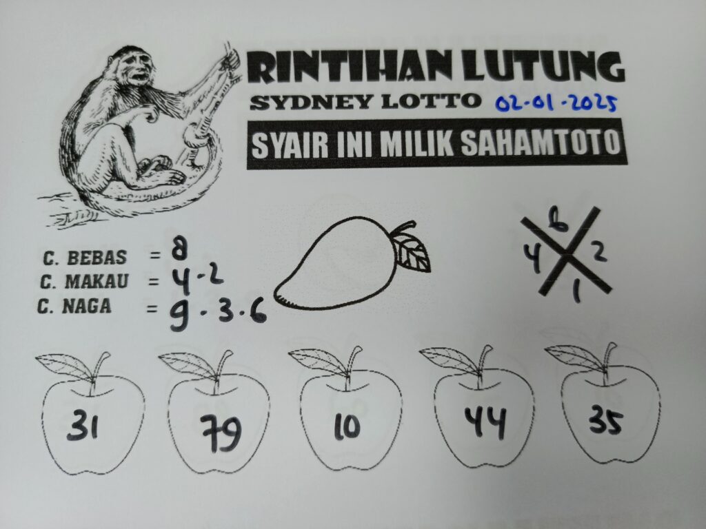 Syair Rintihan Lutung Sydney Lotto Kamis 02 Januari 2025