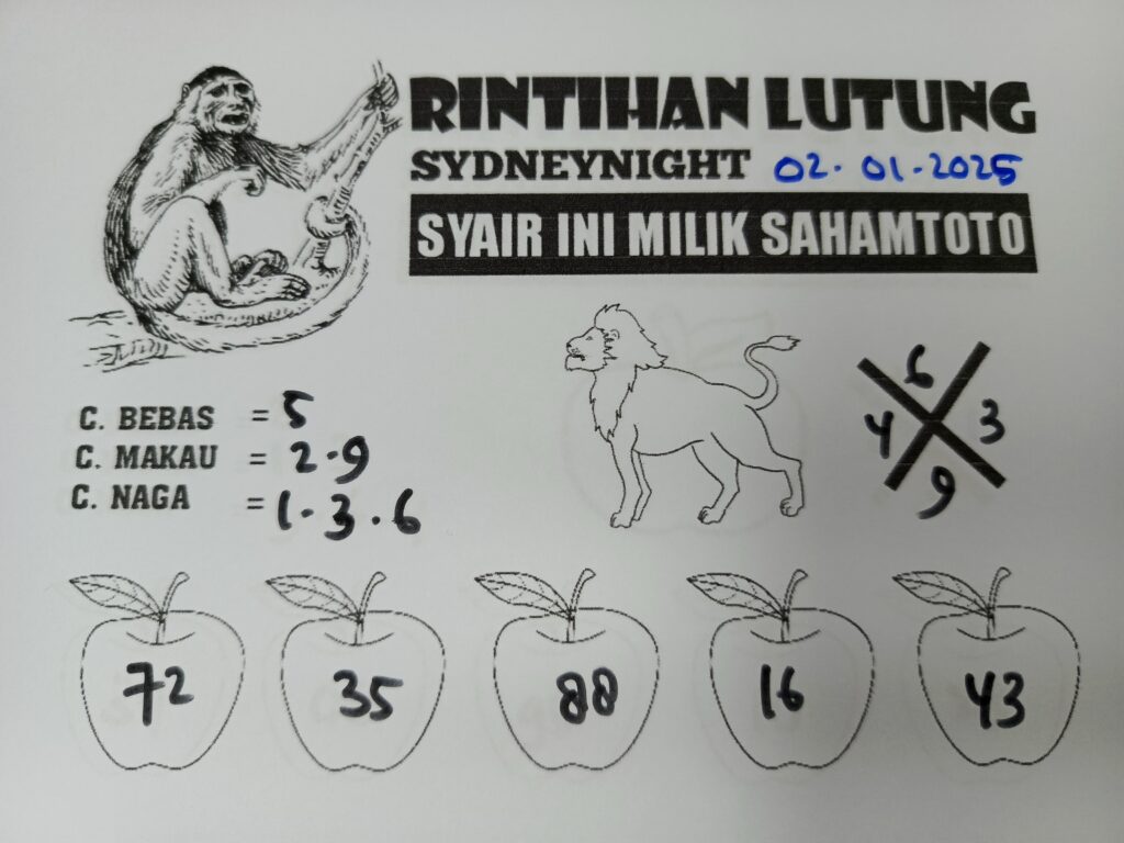 Syair Rintihan Lutung Sydney Night Hari Kamis 02 Januari 2025