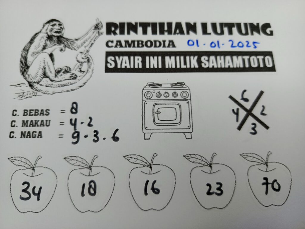 Syair Rintihan Lutung Cambodia Rabu 01 Januari 2025