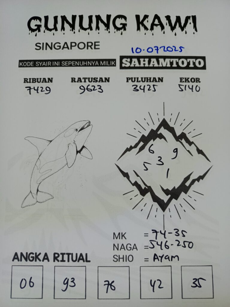 Syair Gunung Kawi Singapore pools Hari ini kamis 10 Juni 2025