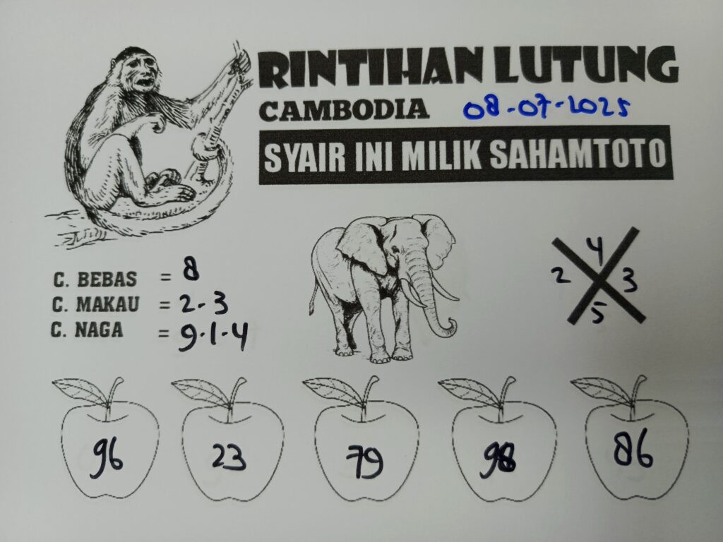Syair Rintihan Lutung Cambodia pools Hari ini Selasa 08 Juli 2025