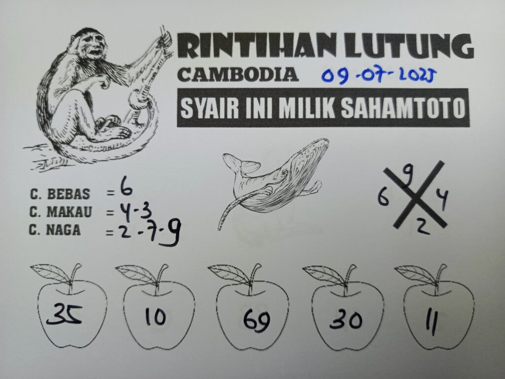 Syair Rintihan Lutung Hongkong lotto Hari ini Rabu 09 Juli 2025