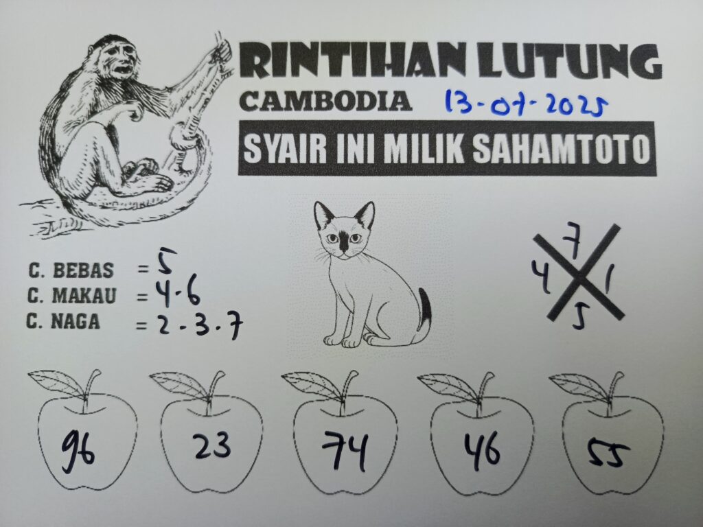 Syair Gunung Kawi Hongkong lotto Hari ini Minggu 13 Juli 2025