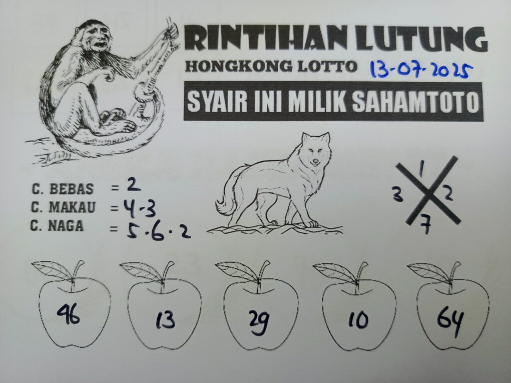 Syair Rintihan Lutung Sydney lotto Hari ini Minggu 13 Juli 2025