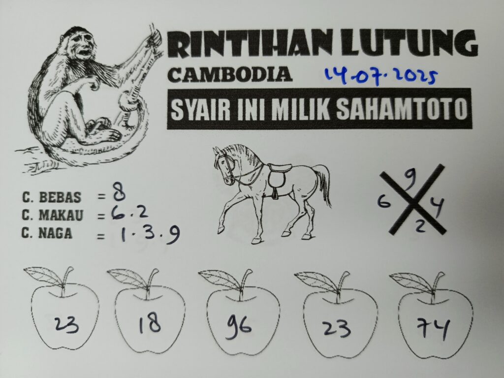 Syair Rintihan Lutung Hongkong lotto Hari ini Senin 14 Juli 2025