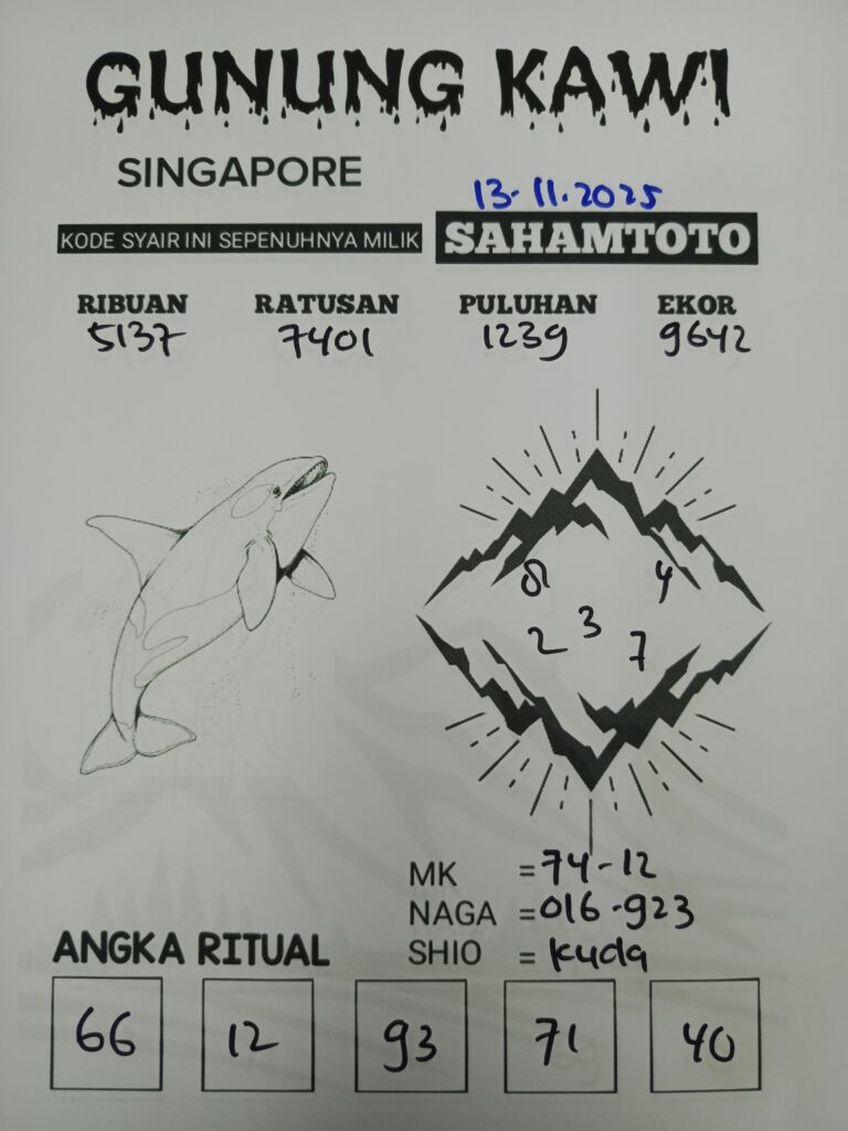 Syair Gunung Kawi Singapore Pools Hari ini Kamis 13 November 2025