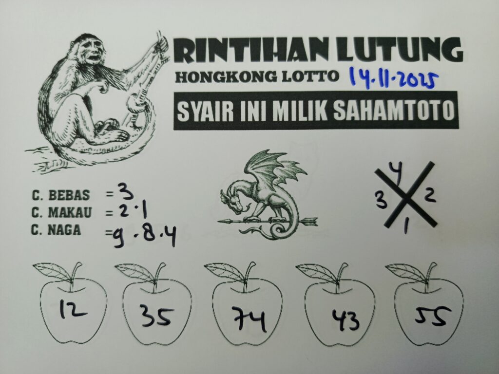Syair Rintihan Lutung HONGKONG LOTTO Hari ini Jumat 14 November 2025