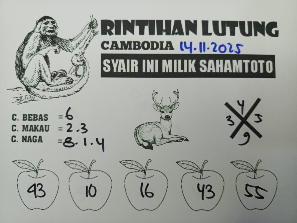Syair Rintihan Lutung CAMBODIA Pools Hari ini Jumat 14 November 2025
