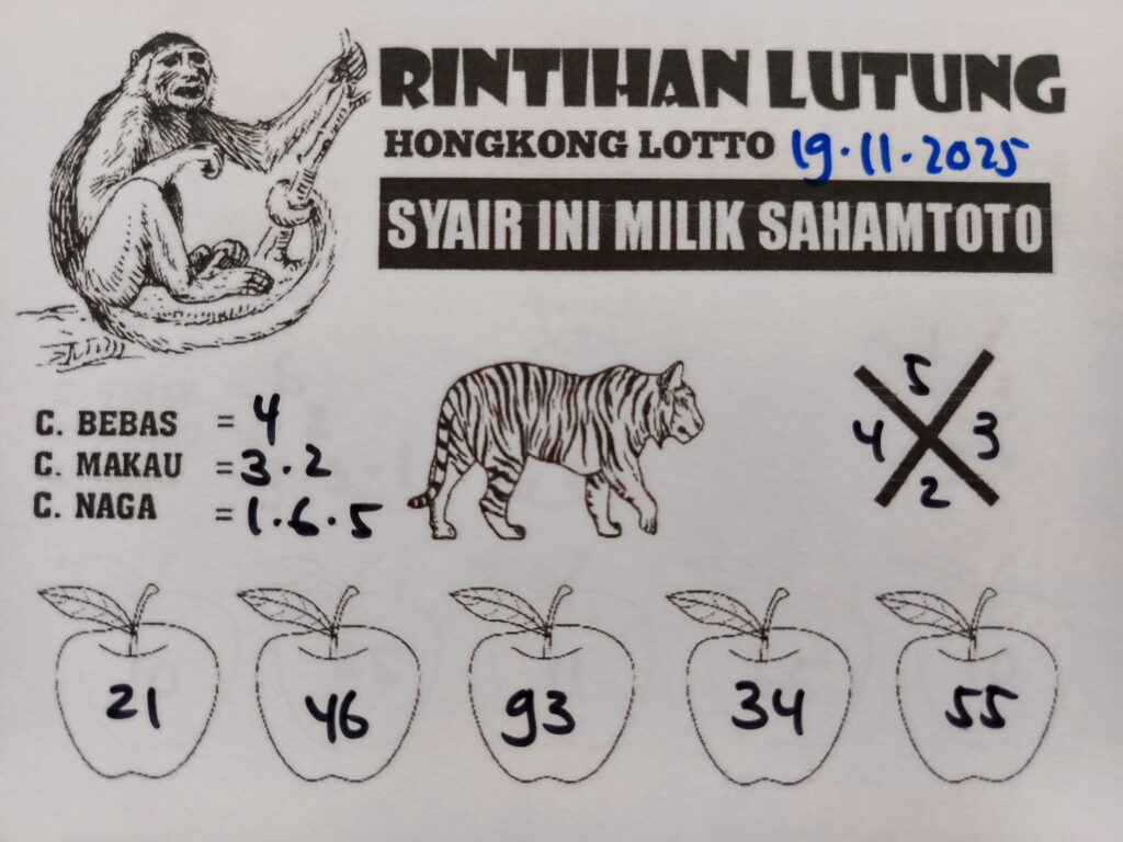 Syair Rintihan Lutung HONGKONG LOTTO Hari ini Rabu 19 November 2025
