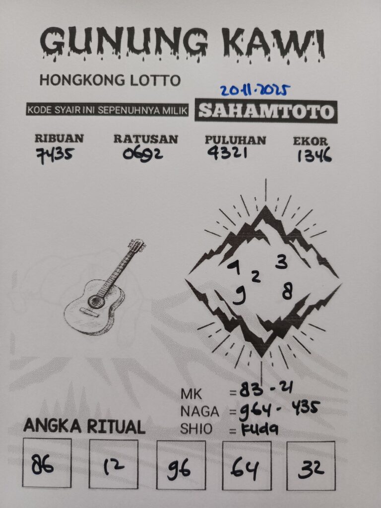 Syair Gunung Kawi HONGKONG LOTTO Hari ini Kamis 20 November 2025