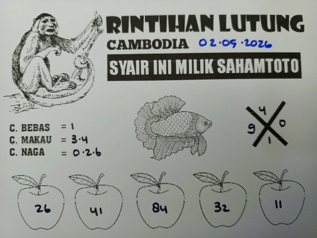 Syair Rintihan Lutung CAMBODIA Pools Hari ini Sabtu,02 Mei 2026