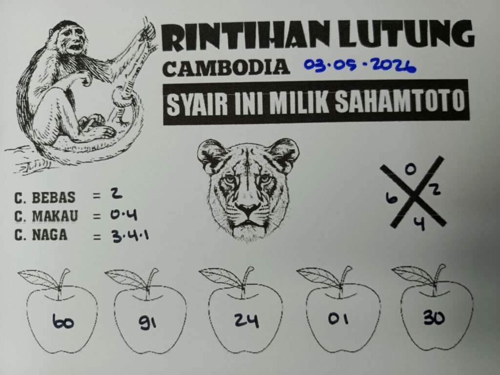 Syair Rintihan Lutung CAMBODIA Pools Hari ini Minggu,03 Mei 2026