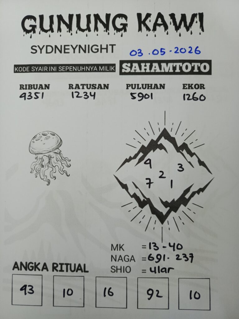 Syair Rintihan Lutung SydneyNight Hari ini Minggu ,03 Mei 2026