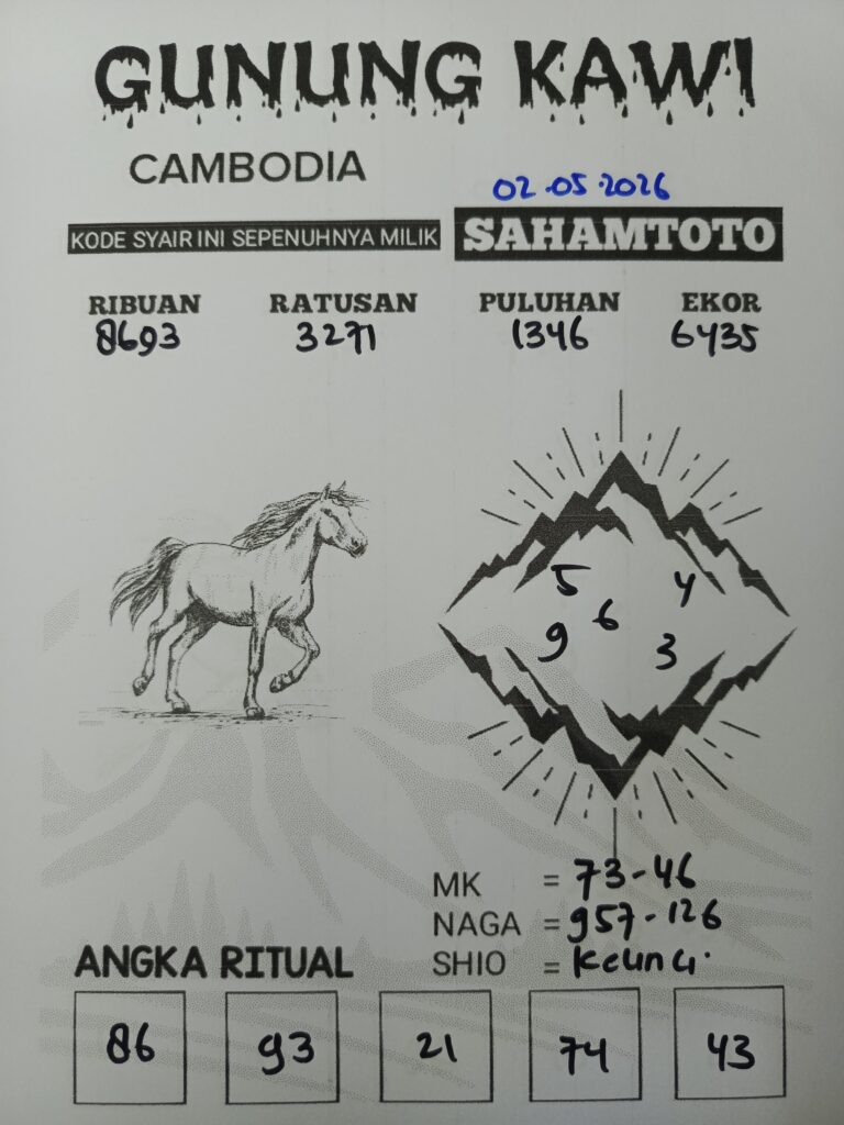 Syair Gunung Kawi CAMBODIA Pools Hari ini Sabtu,02 Mei 2026