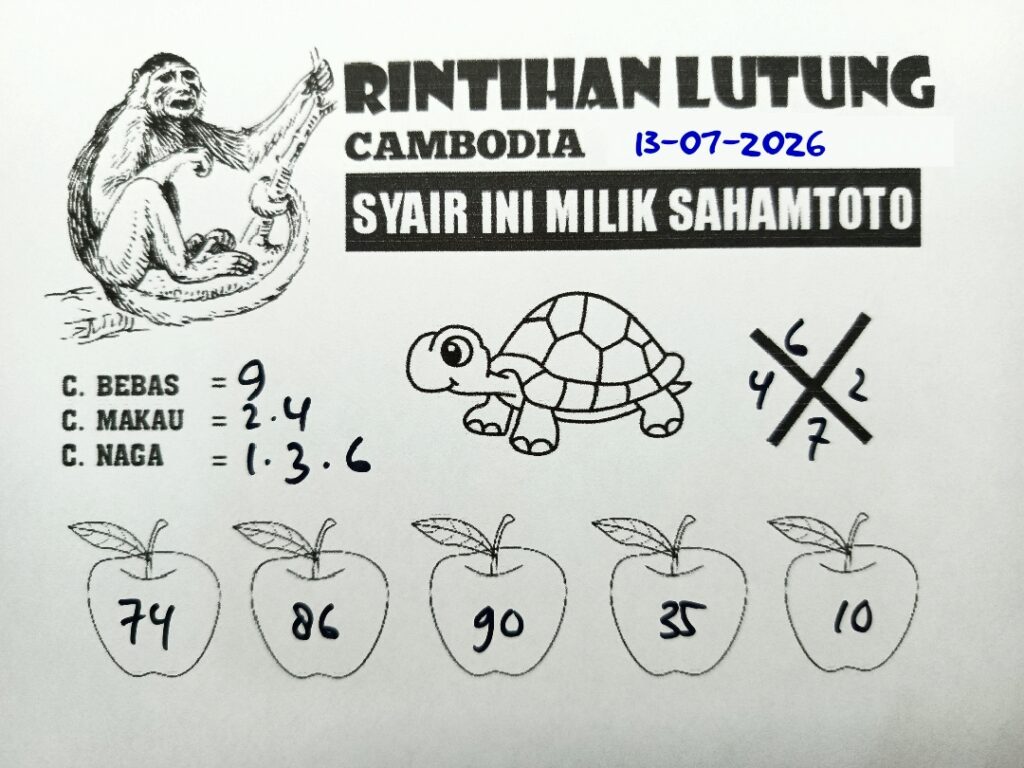 Syair Rintihan Lutung CAMBODIA Pools Hari ini Senin ,13 Juli 2026